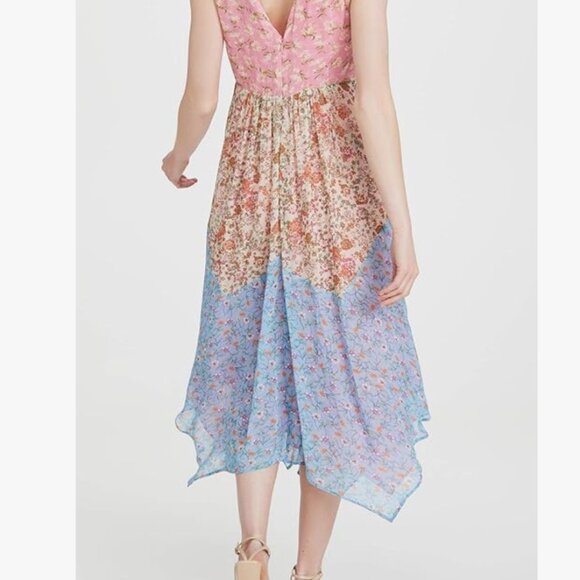 Ramy Brook Isabel Floral Handkerchief Dress Horizon Rose Pink Combo, 6 - Picture 7 of 13